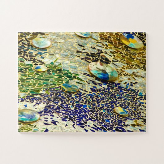Blauw Groen Spaans Mozaïek Legpuzzel (Horizontaal)