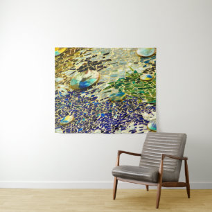 Blauw Groen Spaans Mozaïek Wandkleed