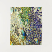 Blauw Groen Spaans Mozaïek Wandkleed (Voorkant)