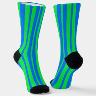 Blauw groen stijlvolle strepenpatroonontwerp sokken