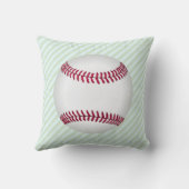 Blauw Groen Streep Honkbal Jongens Geboorterecord Kussen (Achterkant)