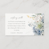 Blauw Groen Succulent Bloemen Bruiloft Wishing Wel Informatiekaartje (Voorkant)