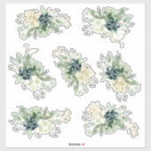 Blauw Groen Succulent Fauna Bloem Bunch Sticker (Vel)