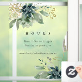 Blauw Groen Succulent Fauna Openingstijden Raamsticker (Huis)