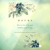 Blauw Groen Succulent Fauna Openingstijden Raamsticker (Vel 3)