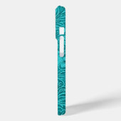 Blauw-groen Suede Leather Kijk terug naar Floral D Case-Mate iPhone Case (Achterkant / Links)