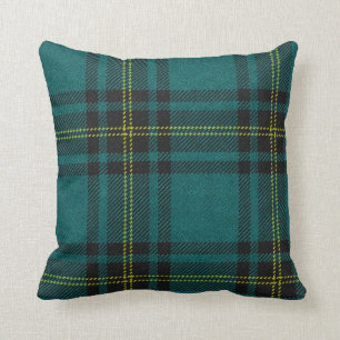 Blauw-groen Tartan dubbelzijdig Kussen