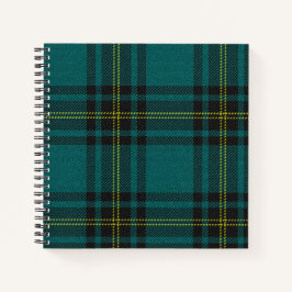 Blauw-groen Tartan dubbelzijdig Notitieboek