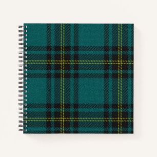 Blauw-groen Tartan dubbelzijdig Notitieboek