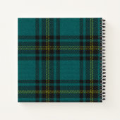 Blauw-groen Tartan dubbelzijdig Notitieboek (Achterkant)