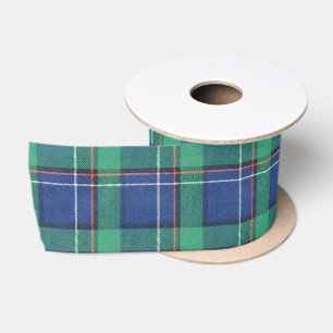 Blauw Groen Tartan Patroon Plaid Satijnen Lint