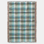 Blauw Groen Tartan Plaid Patroon Gooi Deken (Voorkant Verticaal)