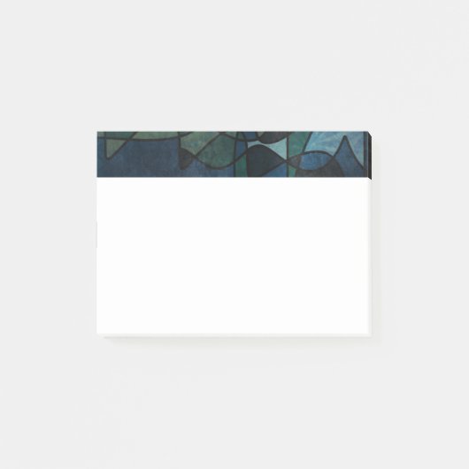Blauw Groen Teal Digitaal Gebrandschilderd Glas Ab Post-it® Notes (Voorkant)