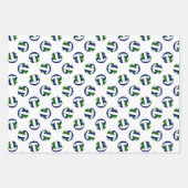 Blauw groen Team Kleuren Coördinerend Volleybal Inpakpapier Vel (Voorkant 3)