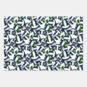 Blauw groen Team Kleuren Coördinerend Volleybal Inpakpapier Vel (Voorkant)