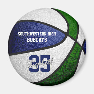 blauw groen team kleuren meisjes jongens basketbal magneet