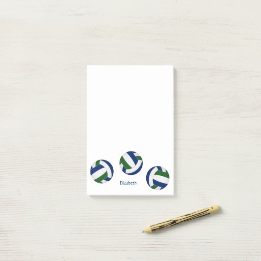 Blauw groen Team Kleuren Volleybal Coach Post-it® Notes (Op bureau)