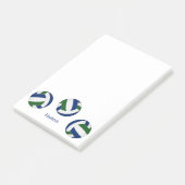 Blauw groen Team Kleuren Volleybal Coach Post-it® Notes (Schuin)