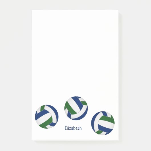 Blauw groen Team Kleuren Volleybal Coach Post-it® Notes (Voorkant)