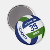 Blauw groen team kleuren volleybalclub magneet (Voorkant / Achterkant)