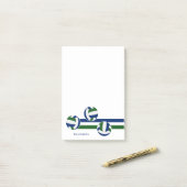 Blauw groen team kleuren volleyballen strepen post-it® notes (Op bureau)