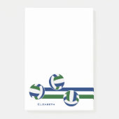 Blauw groen team kleuren volleyballen strepen post-it® notes (Voorkant)