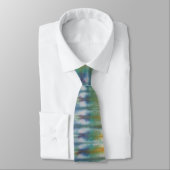 Blauw Groen Tie Dye Necktie Stropdas (Gebonden)