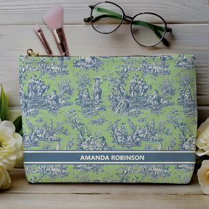 blauw groen toile de jouy bedrukt etui