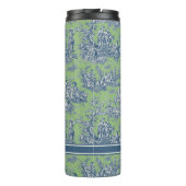  blauw groen toile de jouy bedrukt thermosbeker (Achterkant)