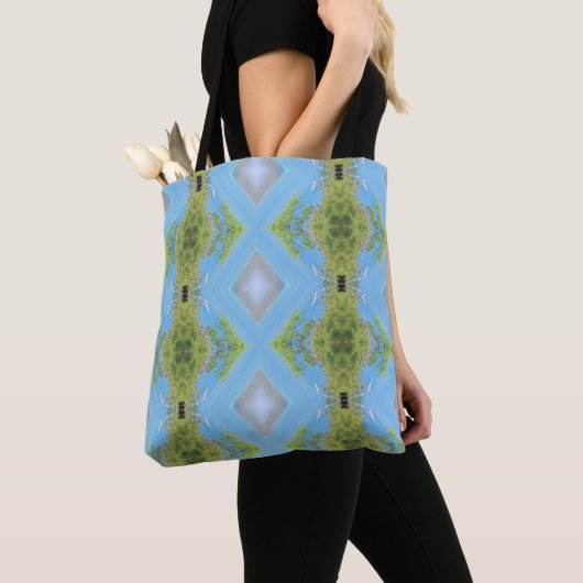 Blauw groen tropisch abstract tas (Dichtbij)