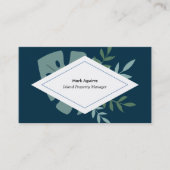 Blauw groen tropisch blad visitekaartje (Voorkant)