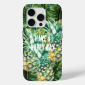 Blauw Groen Tropisch Bladeren Ananas Case-Mate iPhone Case (Achterkant)