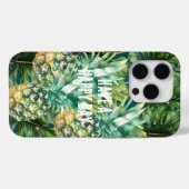 Blauw Groen Tropisch Bladeren Ananas Case-Mate iPhone Case (Achterkant (horizontaal))