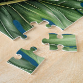 Blauw Groen Tropisch Bladeren Ananas Legpuzzel (Zijkant)