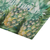 Blauw Groen Tropisch Bladeren Ananas Snijplank (Hoek)