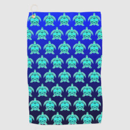  blauw groen turkooizen blauwgroen schildpadschild golfhanddoek