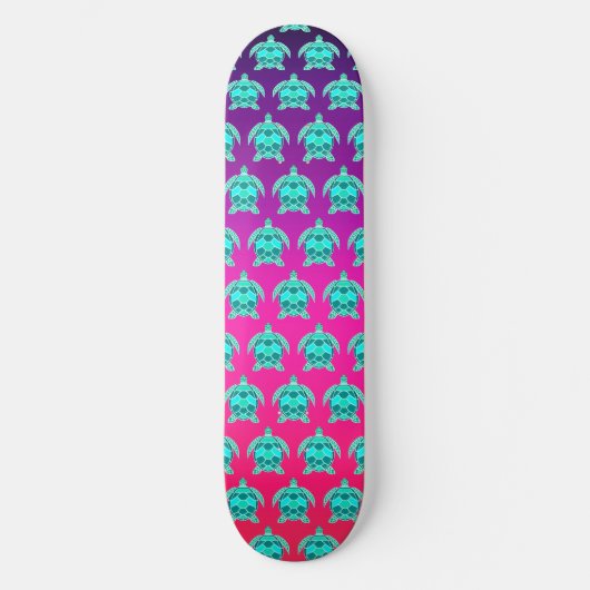 blauw groen turkooizen blauwgroen schildpadschild persoonlijk skateboard (Voorkant)