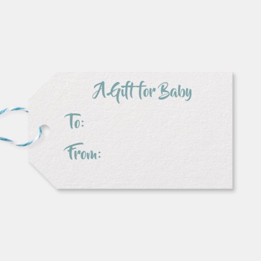 Blauw Groen Twin Baby Boys Baby shower of Nieuwe B Cadeaulabel (Achterkant Horizontaal)