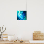 Blauw Groen Veer Abstract Poster (Keuken)