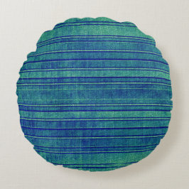  Blauw Groen Verdrietig Waterverf Patroon Rond Kussen