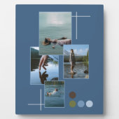 Blauw Groen Verdrink Foto Collage Script Plaquette Fotoplaat (Voorkant)