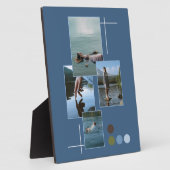 Blauw Groen Verdrink Foto Collage Script Plaquette Fotoplaat (Zijkant)