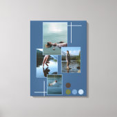 Blauw Groen Verdrinken Foto Collage Script Canvasp Canvas Afdruk (Voorkant)