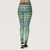 Blauw groen verlooppatroon Leggings (Achterkant)