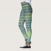 Blauw groen verlooppatroon Leggings (Links)