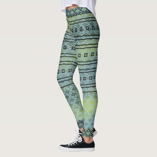Blauw groen verlooppatroon Leggings (Links)