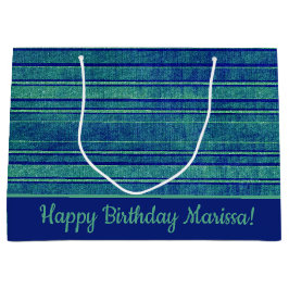  Blauw Groen Verstreken Streepjespatroon Groot Cadeauzakje