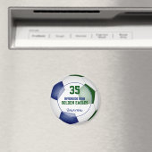 Blauw Groen Voetbal Team Kleuren Atleet Naam Magneet (Insitu (Vaatwasser))