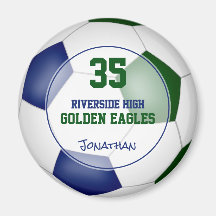 Blauw Groen Voetbal Team Kleuren Atleet Naam