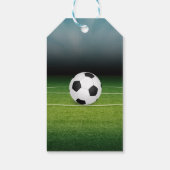 Blauw Groen Voetbalstadion Sport Thema Verjaardag Cadeaulabel (Achterkant)